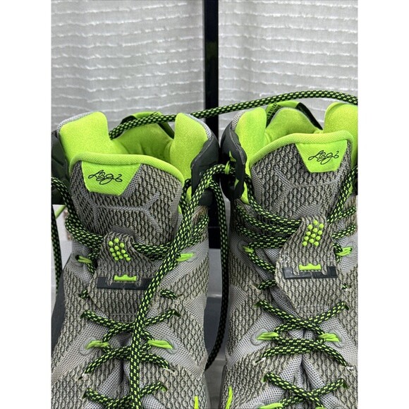 (T5)Nike Lebron XII Dunkman Force Grey Black Green 684593-001 Size 10.5 -2014 main image 3